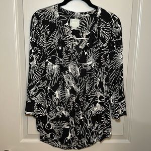 Anthropologie Maeve Bird Print Tunic